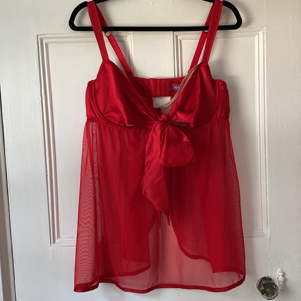 NWOT Adore Me Besima Unlined Plus women’s size 1x red babydoll dress